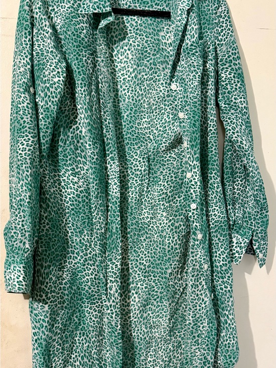 Guess by Marciano Tops - Guess by Marciano Green and White Leopard Print Top